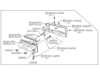 1986 Nissan Maxima Headlight - 26010-15E10