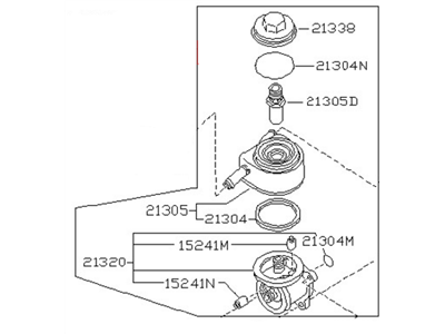 1987 Nissan Stanza Oil Cooler - 21300-17F21