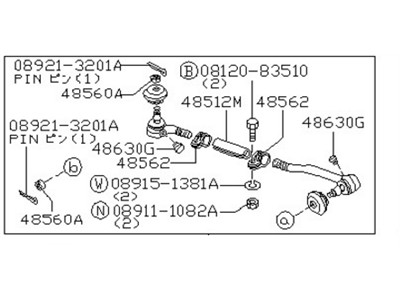 1985 Nissan 720 Pickup Tie Rod End - 48510-01W00