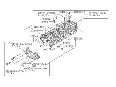 1999 Nissan Altima Cylinder Head - 11040-9E000