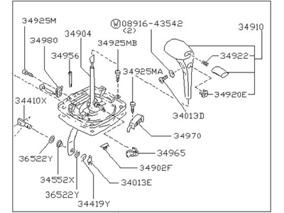 1989 Nissan Axxess Automatic Transmission Shifter - 34901-30R20