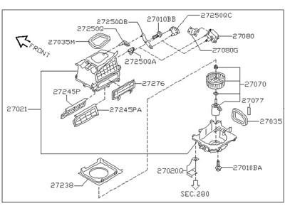 Nissan 27200-5M000 Blower Assy-Front