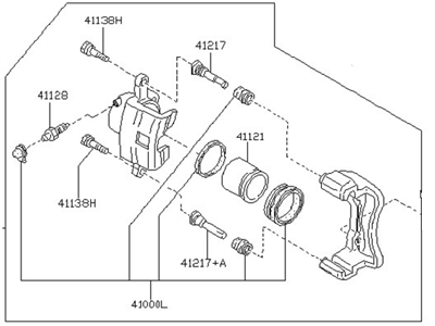 Nissan 41011-2Y500 CALIPER Assembly-Front LH,W/O Pads Or SHIMS