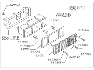 Nissan 26550-01G20 Lamp Assembly RH