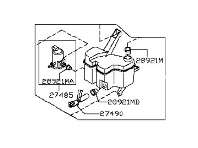 2018 Nissan NV Washer Reservoir - 28910-EM51A