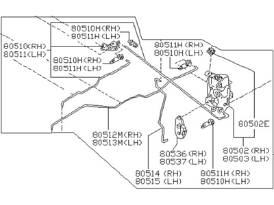 1992 Nissan 240SX Door Lock - 80500-40F05