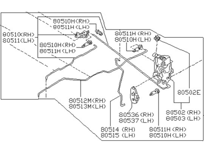 Nissan 240SX Door Latch Assembly - 80501-59F05