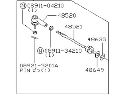 Nissan 48510-D0125 Rod Assembly-Tie