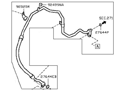 2009 Nissan Cube A/C Hose - 92480-1FD0A