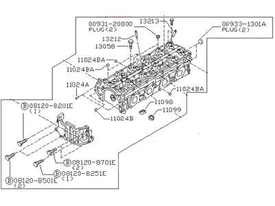 2001 Nissan Quest Cylinder Head - 11040-1W200