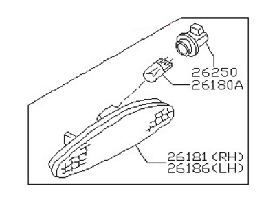 2001 Nissan Maxima Side Marker Light - 26180-2Y900