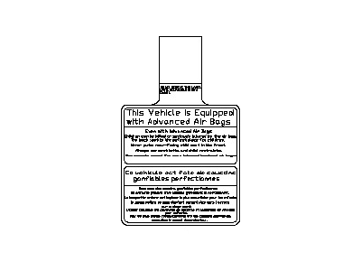 Nissan 98590-79911 Label-Caution Air Bag,Instrument