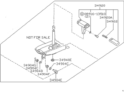 1986 Nissan 300ZX Automatic Transmission Shifter - 34902-21P03