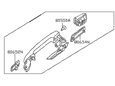 Nissan 80606-ET01C Front Door Outside Handle Assembly, Right