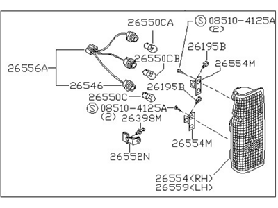 1998 Nissan Frontier Tail Light - 26550-3S525
