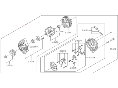 1996 Nissan Hardbody Pickup (D21U) Alternator - 23100-0S300