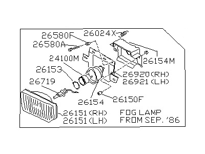 Nissan 26150-21P00 Lamp Assembly-Fog RH