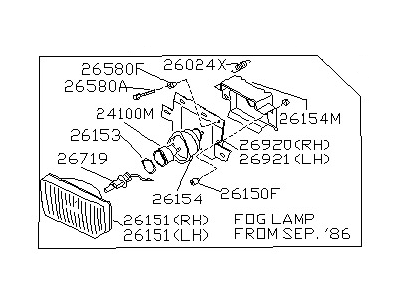 Nissan 26155-21P00 Lamp Assembly-Fog LH