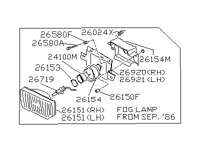 1987 Nissan 300ZX Fog Light - 26150-01P00