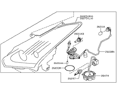 Nissan 26010-JF30E Passenger Side Headlight Assembly