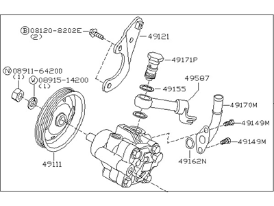 2008 Nissan Quest Power Steering Pump - 49110-ZF00A