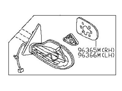 Nissan 96301-JB12E Mirror Assy-Outside,RH