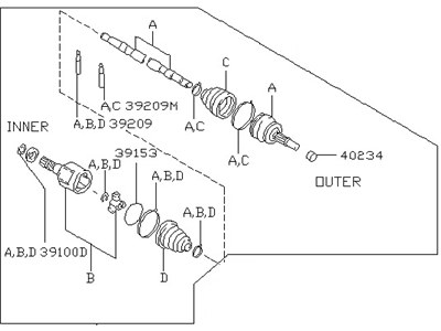 Nissan 39101-16E00 Shaft Front Drive