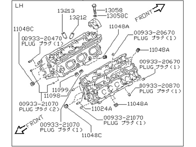 1995 Nissan 300ZX Cylinder Head - 11090-48P00