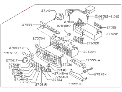 2000 Nissan Maxima A/C Switch - 27510-2Y920