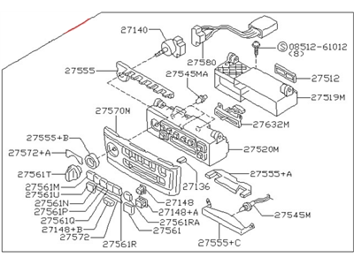 2000 Nissan Maxima A/C Switch - 27500-2Y960