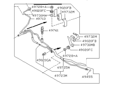 Nissan 49710-Q5600 Hose & Tube Set-Power Steering