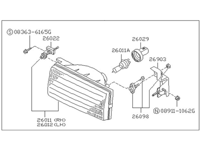 Nissan B6010-84A00 Passenger Side Headlight Assembly