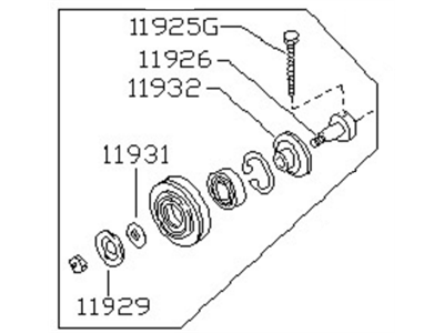 1995 Nissan Hardbody Pickup (D21U) A/C Idler Pulley - 11925-88G10