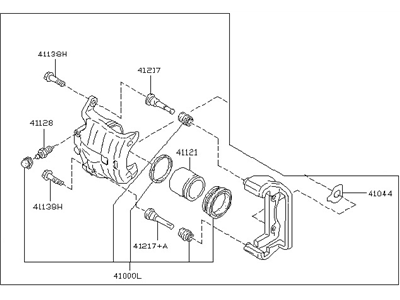 Nissan 41011-CD00B CALIPER Assembly-Front LH,W/O Pads Or SHIMS