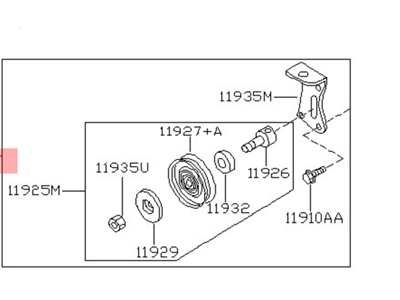 2004 Nissan Quest A/C Idler Pulley - 11944-8J102