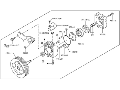 2014 Nissan GT-R Power Steering Pump - 49110-JF00A