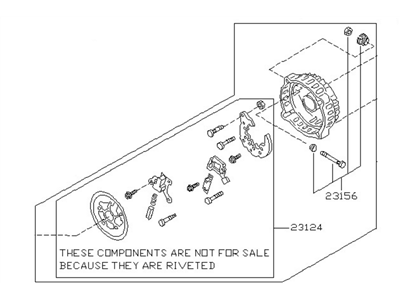 1997 Nissan Pathfinder Alternator Case Kit - 23127-0W001