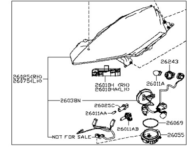 Nissan 26010-3NA1A Passenger Side Headlight Assembly