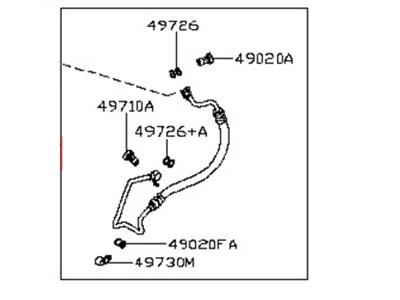 Nissan 49720-EZ40A Hose & Tube Assy-Power Steering