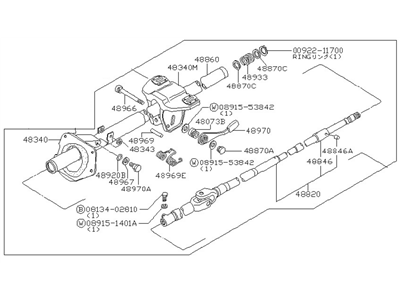 1980 Nissan Datsun 810 Steering Column - 48810-W2400