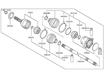 2017 Nissan 370Z Axle Shaft - 39600-1BP0A