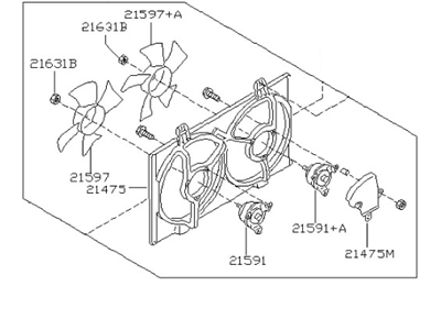 Nissan 21481-38U01 Motor &Fan Assembly-With SHROUD