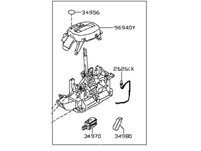 Nissan Versa Automatic Transmission Shifter - 34901-3AN3A