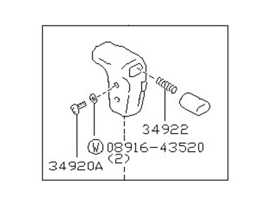 Nissan 34910-21P28 Knob-Control Lever Black