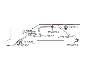 Nissan 49721-8J005 Hose & Tube Assy-Power Steering