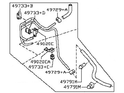 Nissan 49721-JF00A Hose & Tube Assy-Power Steering