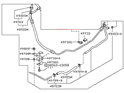 Nissan 49710-JF10B Hose & Tube Set-Power Steering