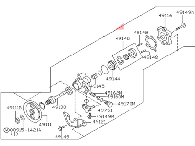 Nissan Pathfinder Power Steering Pump - 49110-01G00