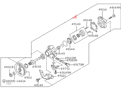 Nissan Hardbody Pickup (D21) Power Steering Pump - 49110-01G00