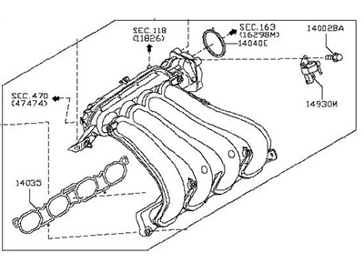 2010 Nissan Cube Intake Manifold - 14001-1FD0A